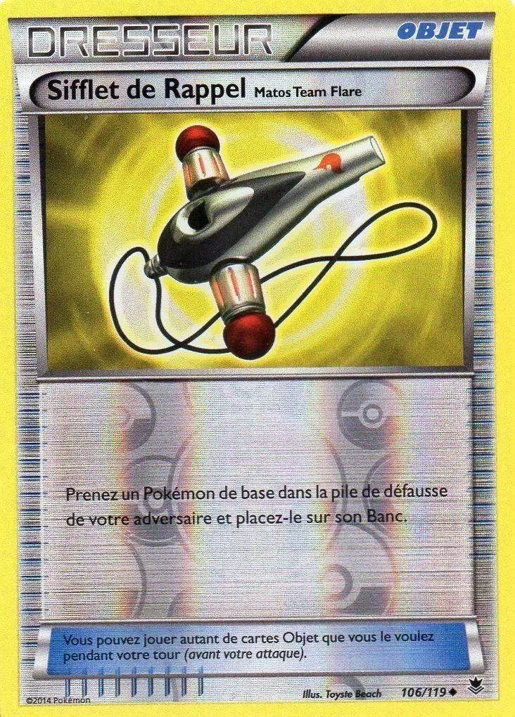 Pokémon XY Vigueur Spectrale - Sifflet de Rappel Matos Team Flare Reverse