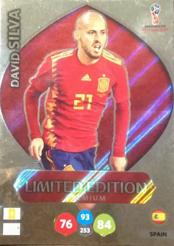  David Silva Premium Limited Edition Trading Card   Spagna Adrenalyn XL FIFA World Cup 2018 Russia  