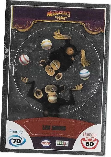 Le Collector Madagascar 3 (CORA / Match) - LES SINGES - Carte Argent  - Codée