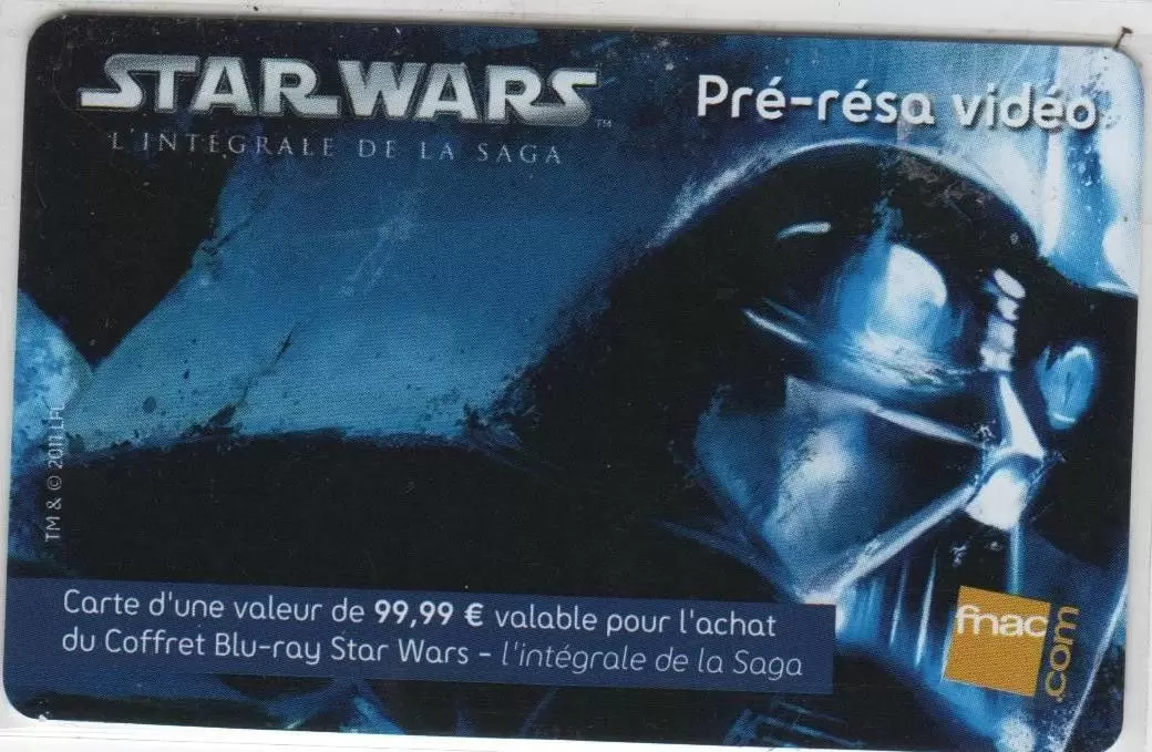 Cartes cadeau Fnac - Carte Fnac Star Wars Dark Vador Pré-résa vidéo