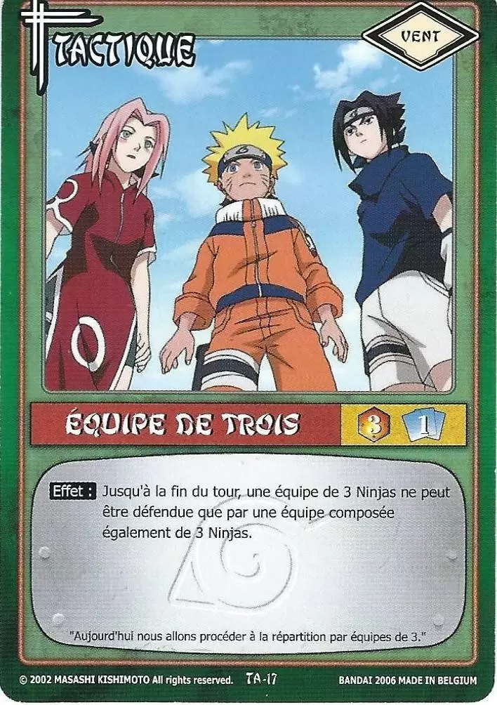 Cartes Naruto Série 01 - Equipe de Trois
