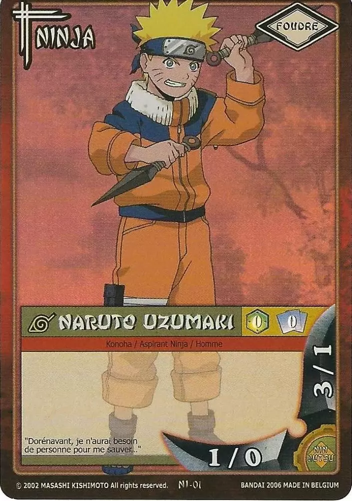 Naruto Uzumaki - Cartes Naruto Série 01 NI-01