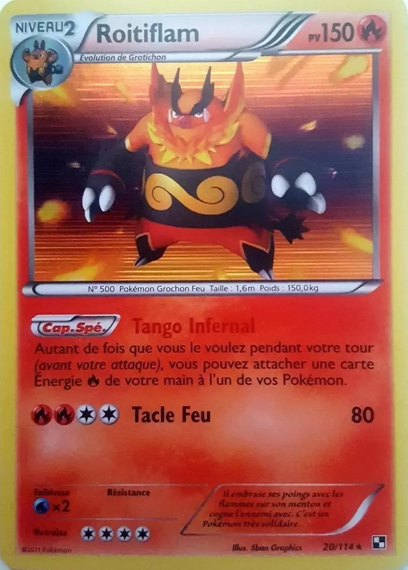 Pokémon Série Noir et Blanc - Roitiflam holographique