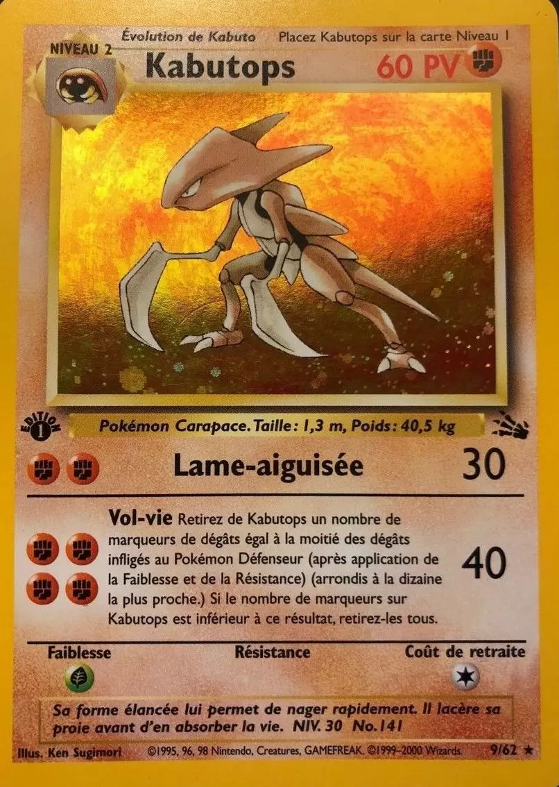Fossile - Kabutops édition 1 Holographique
