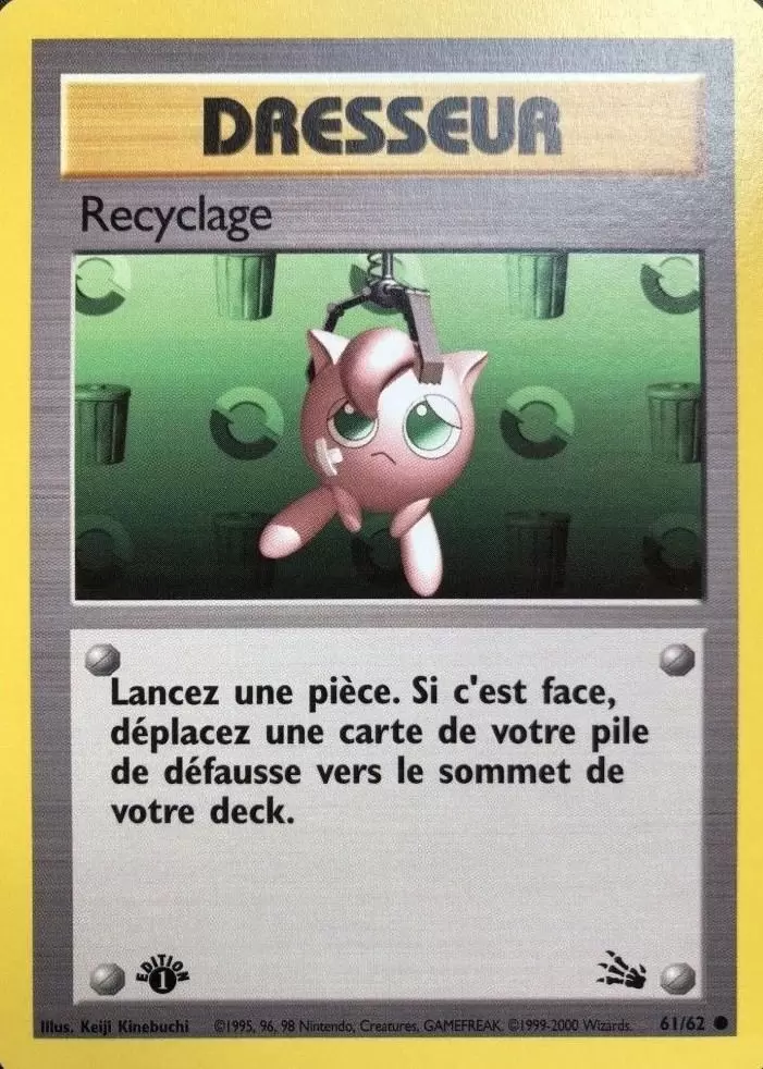 Carte Pokemon RECYCLAGE 61/62 Commune Fossile Wizard EDITION 1 FR 