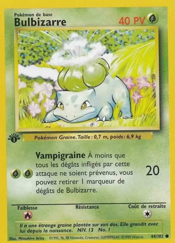 Carte Pokémon Bulbizarre 1/108 de Explorateurs Obscurs