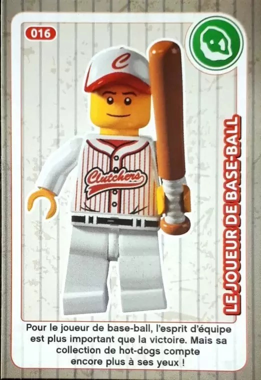Cartes Lego Auchan : Crée ton Monde - Le joueur de Base-Ball