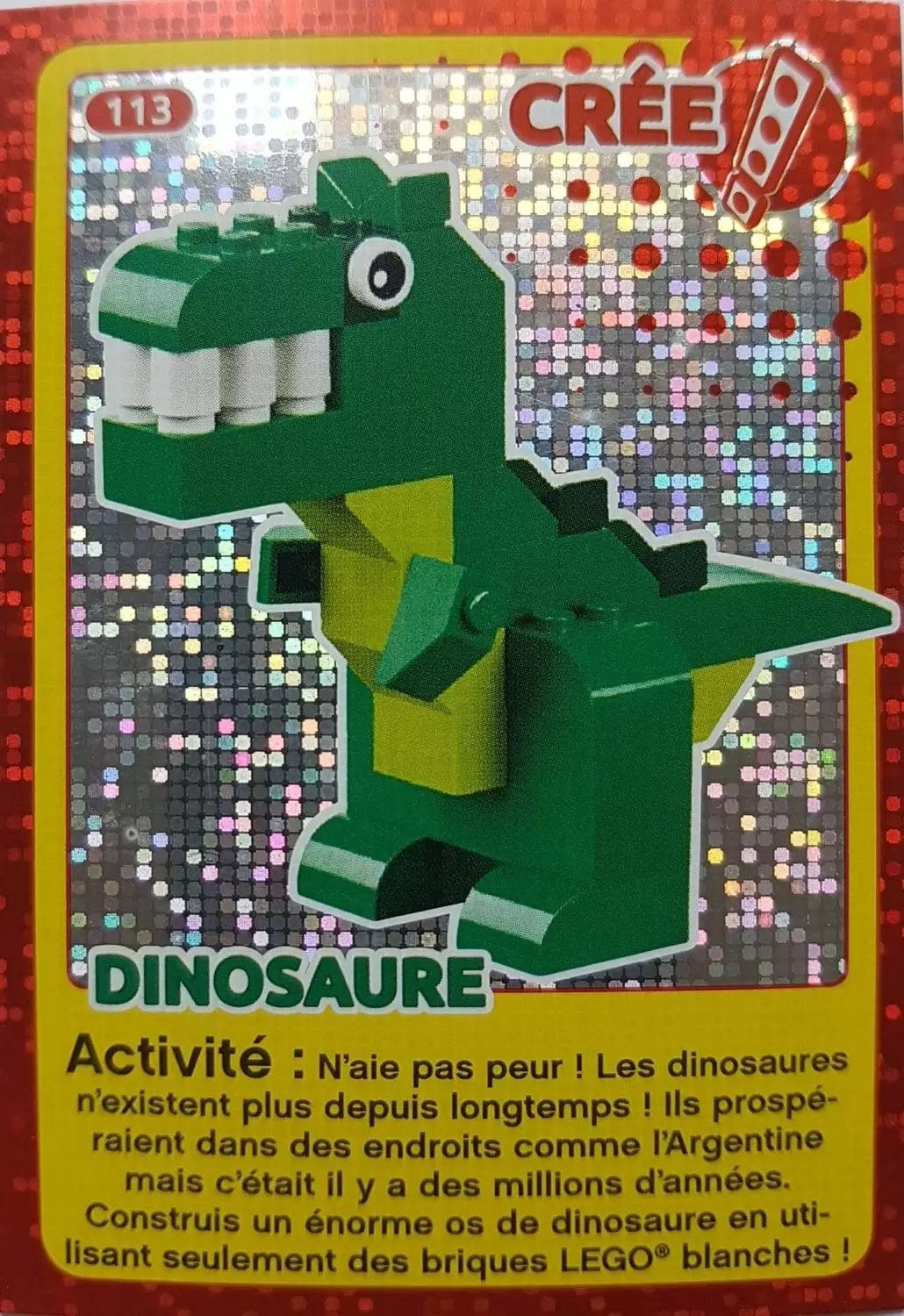 Cartes Lego Auchan : Crée ton Monde - Dinosaure