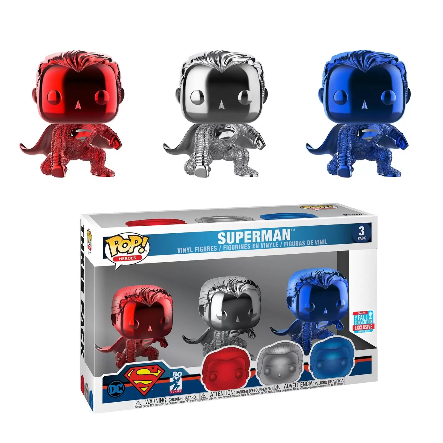POP! Heroes - Superman - Superman Chrome 3 Pack