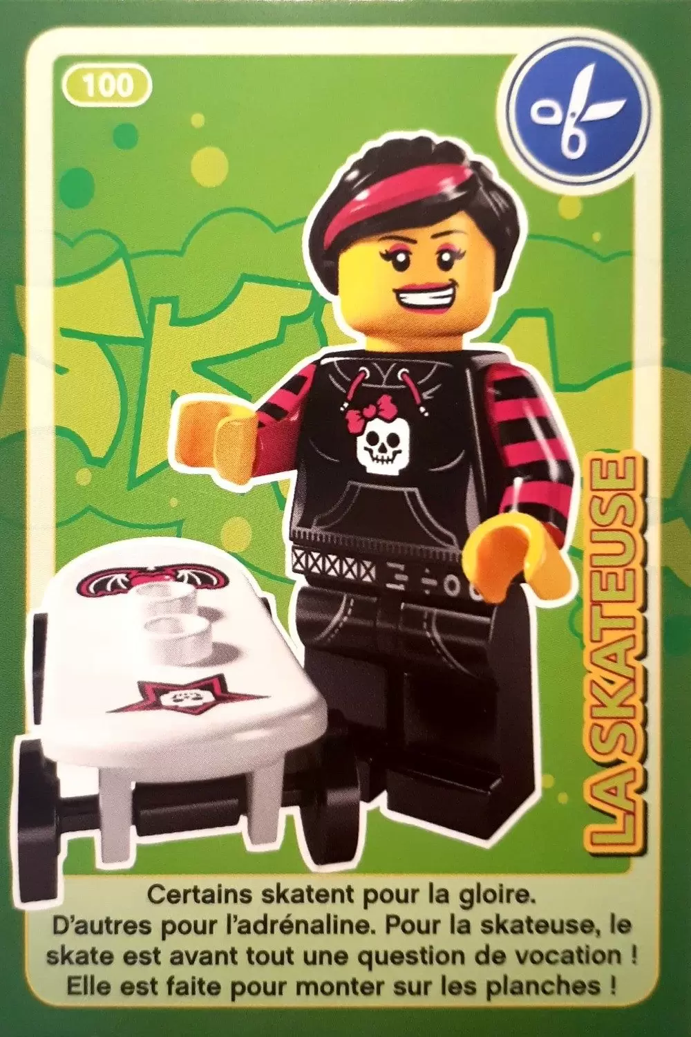 Cartes Lego Auchan : Crée ton Monde - La Skateuse