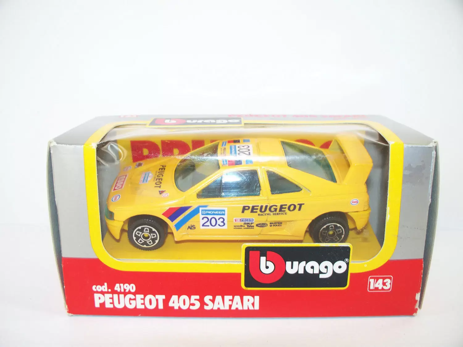 Bburago 1/43e - PEUGEOT 405 Safari #203 Rally (Jaune)