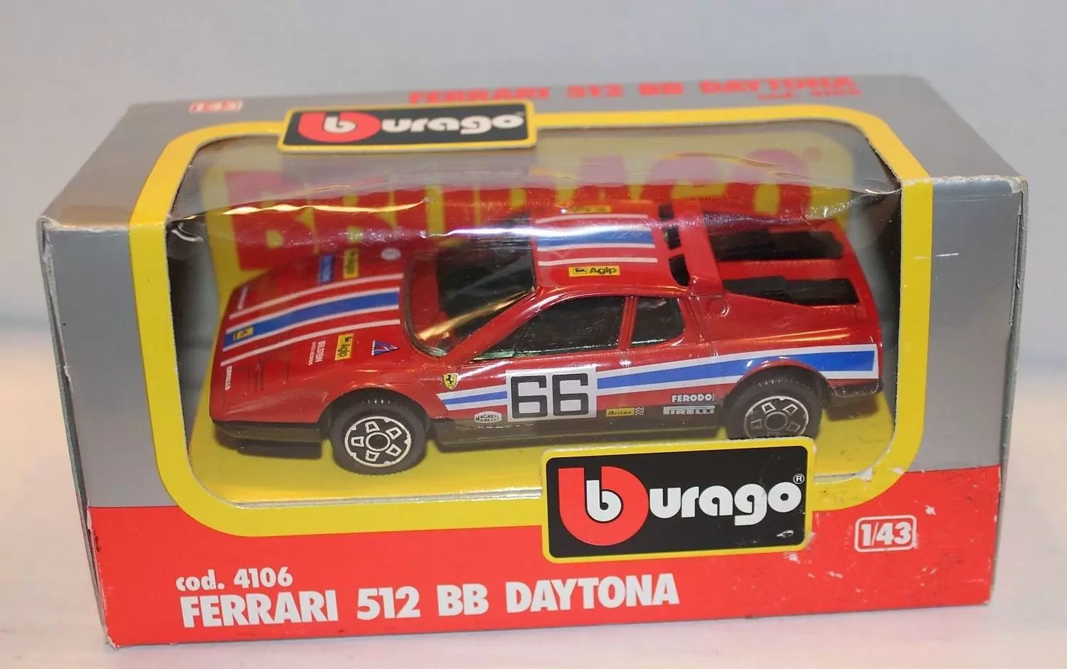 Bburago 1/43e - FERRARI 512 BB #66 Daytona (Rouge)