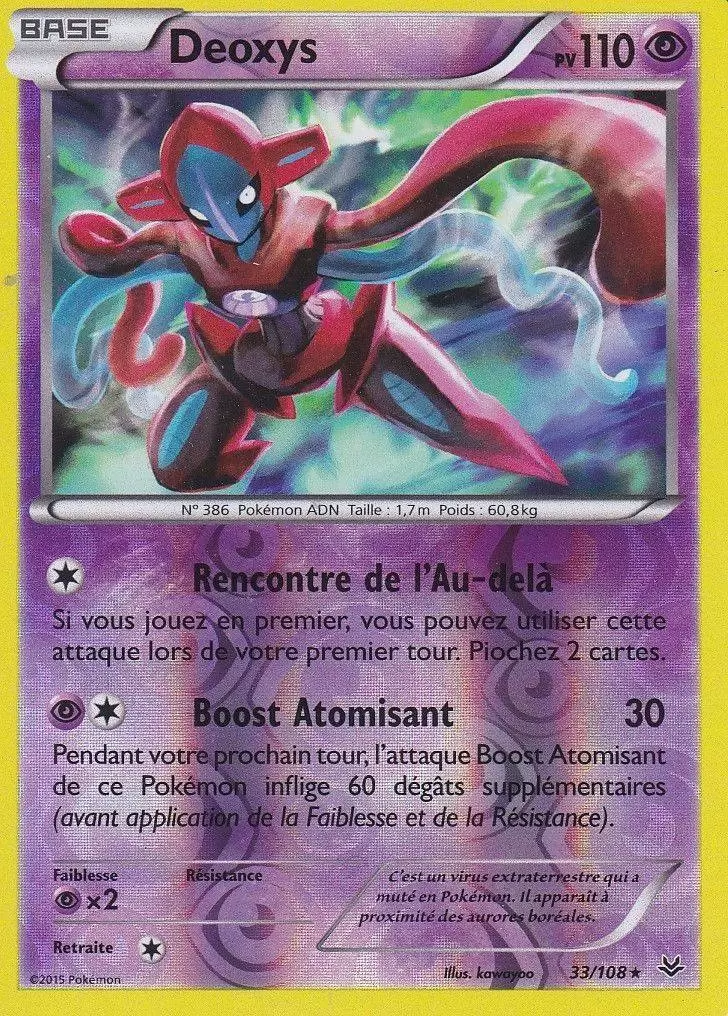 Pokémon XY Ciel rugissant - Deoxys reverse