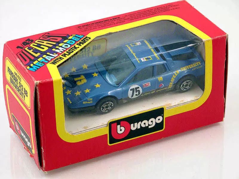 Bburago 1/43e - FERRARI 512 BB #75 Rally (Bleu)