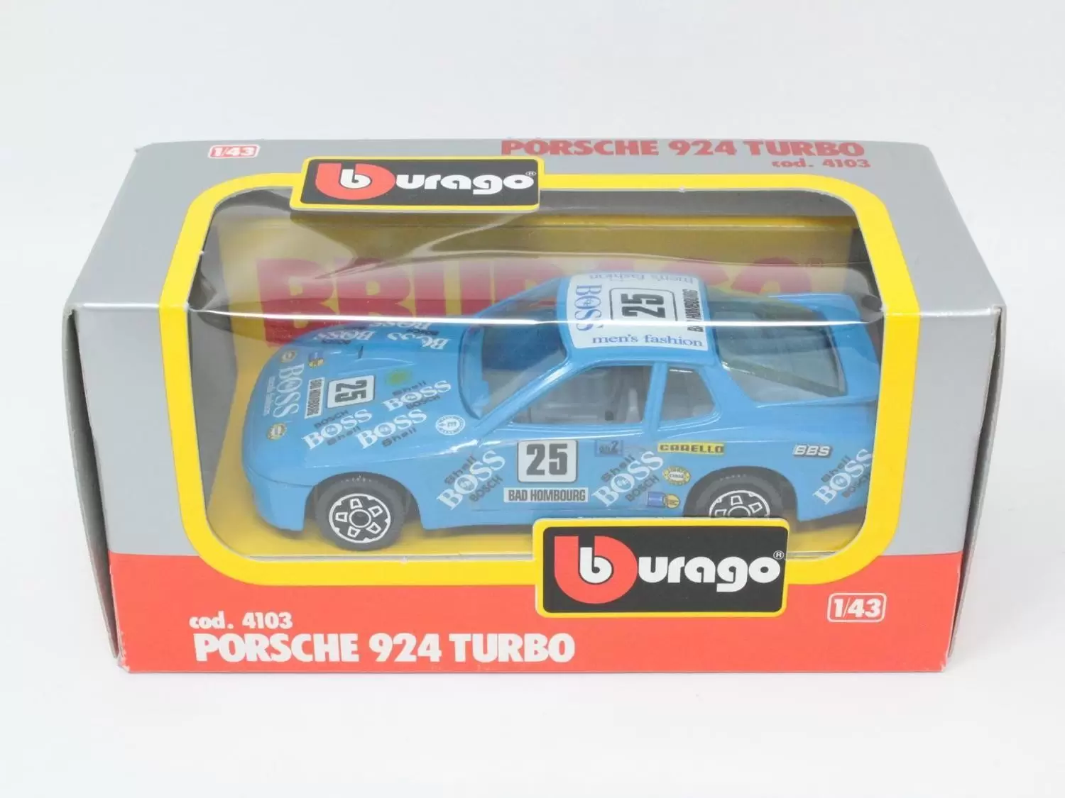 Bburago 1/43e - PORSCHE 924 Turbo #25 Rally (Bleu)