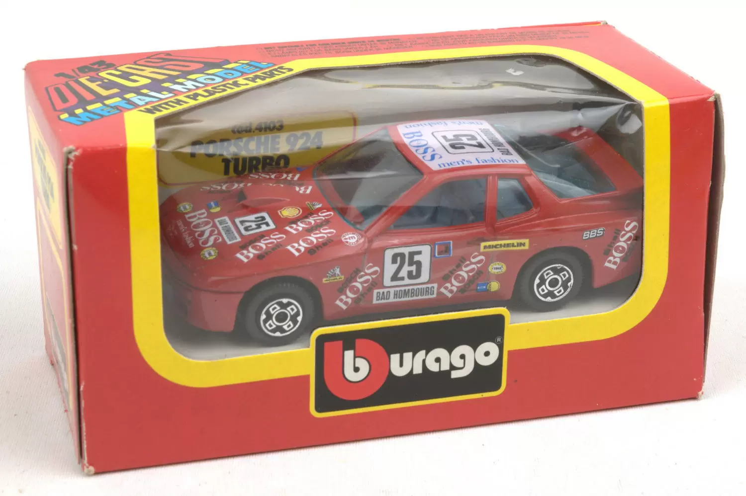Bburago 1/43e - PORSCHE 924 Turbo #25 Rally (Rouge)
