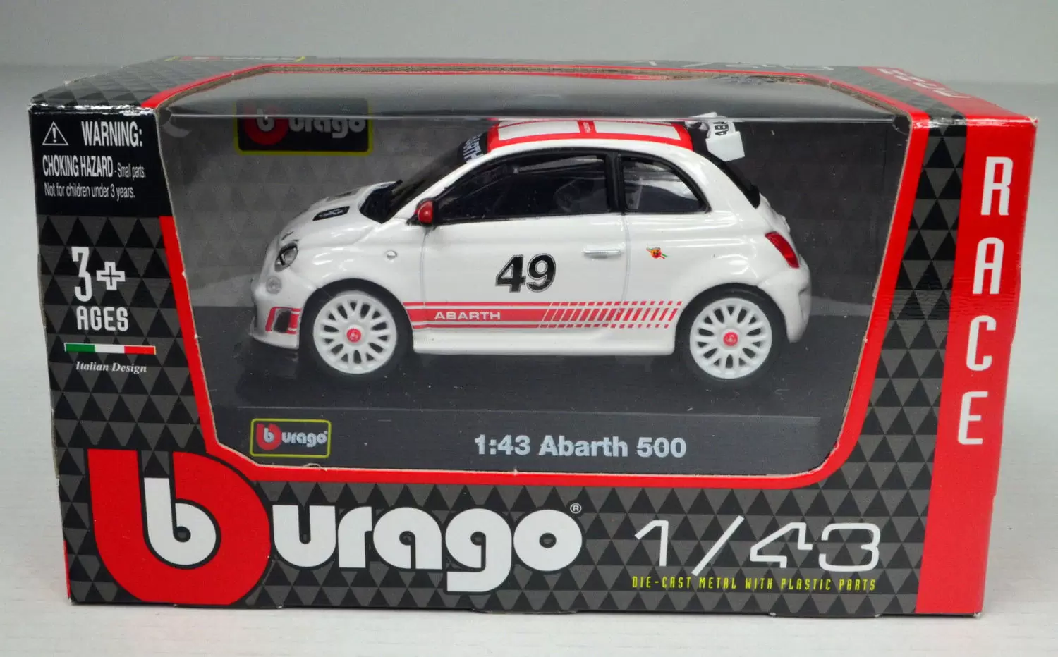 Bburago 1/43e - FIAT Abarth 500 #49 Rally (Blanche)