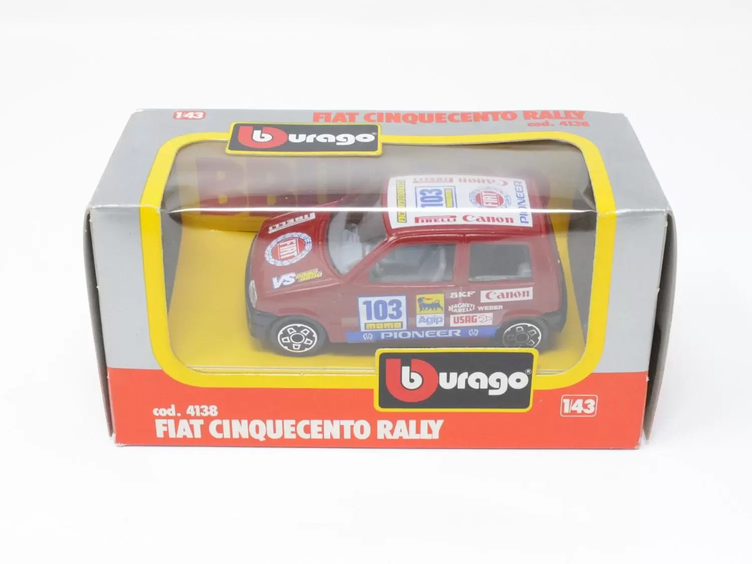 Bburago 1/43e - FIAT Cinquecento #103 Rally (Rouge)