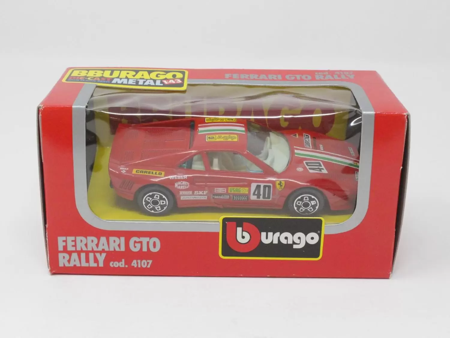 Bburago 1/43e - FERRARI GTO #40 Rally (Rouge)
