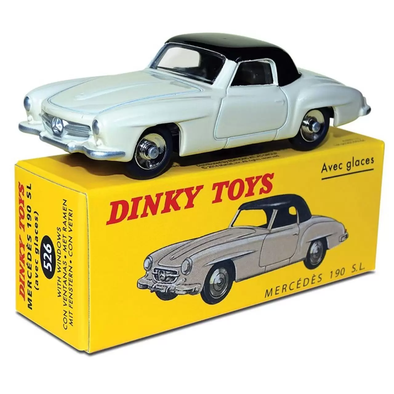 Atlas - Classic Dinky Toys Collection - MERCEDES 190 SL (Blanche - Noire)