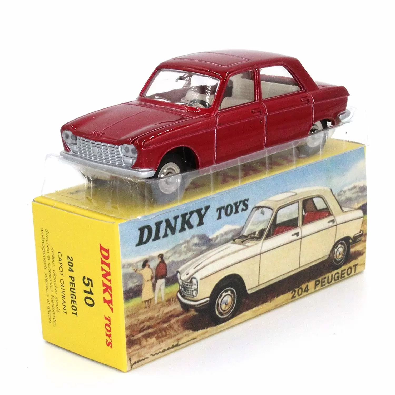 Atlas - Classic Dinky Toys Collection - PEUGEOT 204 (Rouge Grenat)