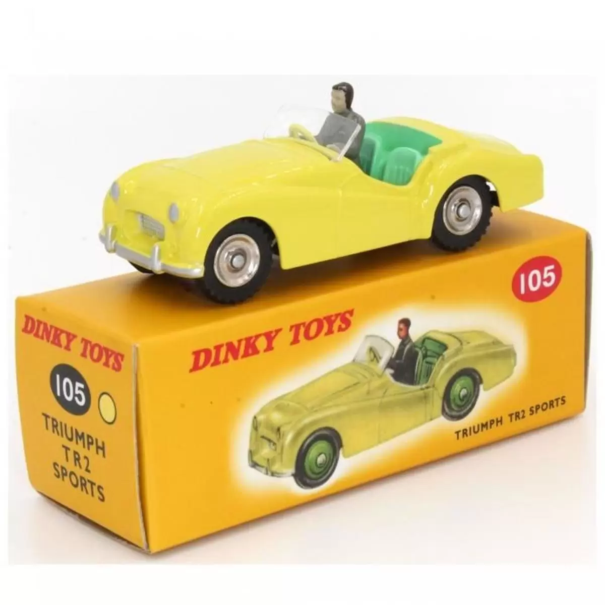 Atlas - Classic Dinky Toys Collection - TRIUMPH TR2 Sport (Jaune)
