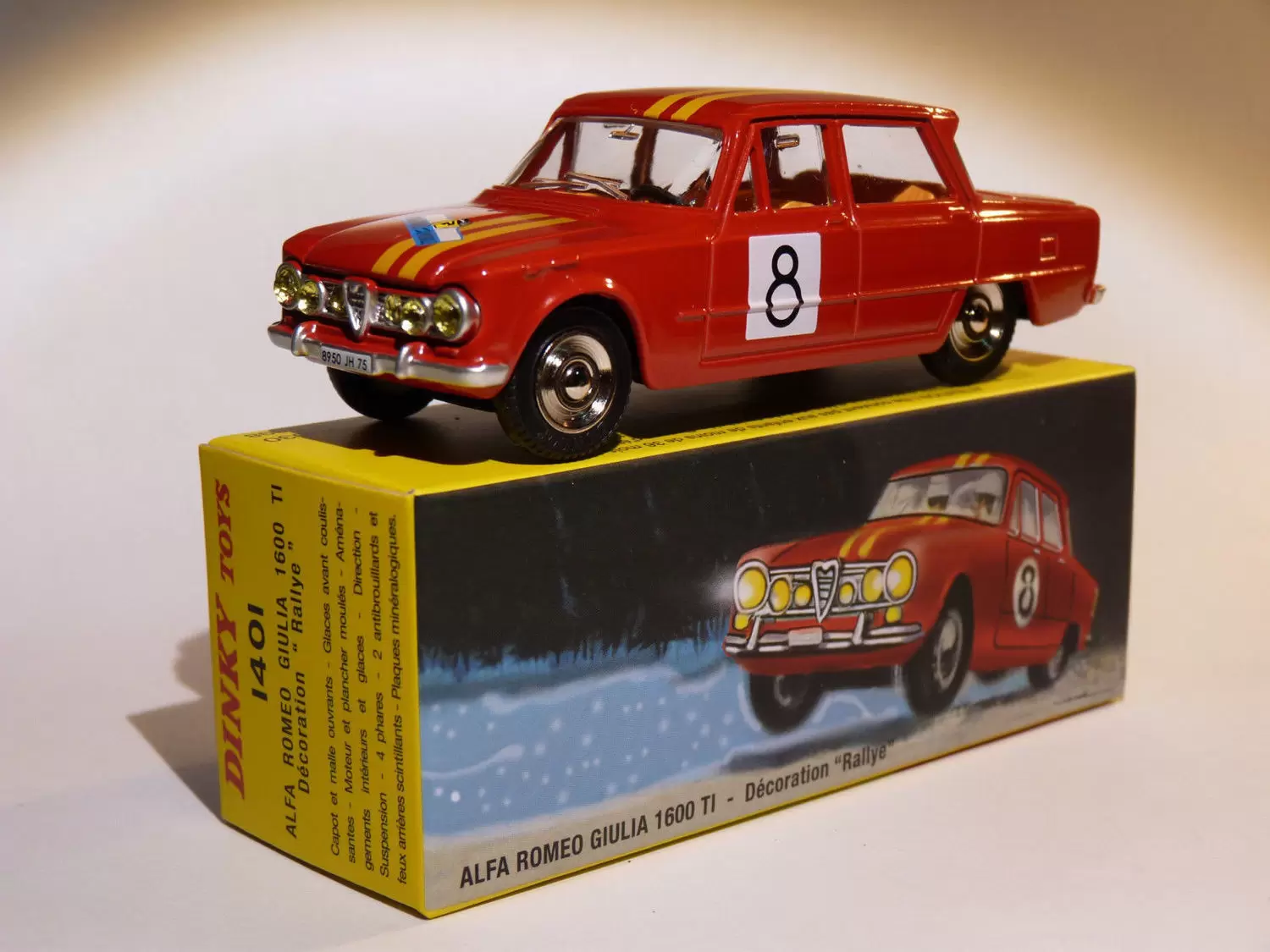Atlas - Classic Dinky Toys Collection - ALFA ROMEO Giulia 1600 Ti Rally (Rouge)