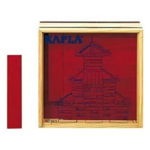 Kapla - Coffret carré couleur 40 pièces - Rouge