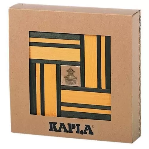 Kapla - Coffret 40 pièces et livre - Jaune/Vert