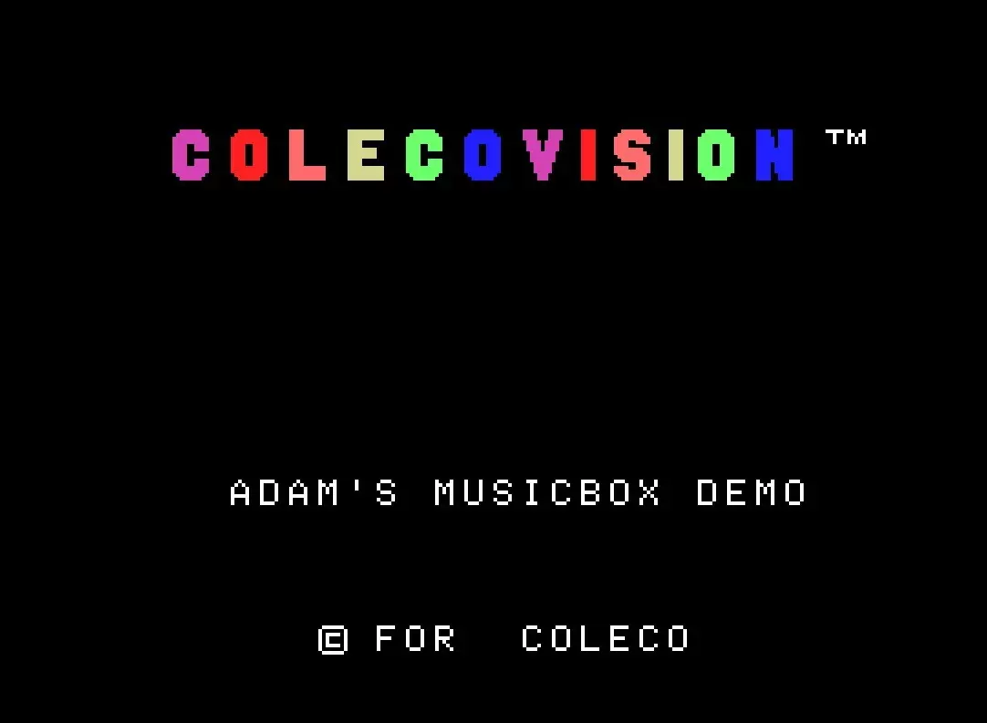 Jeux ColecoVision - Adam\'s Musicbox Demo