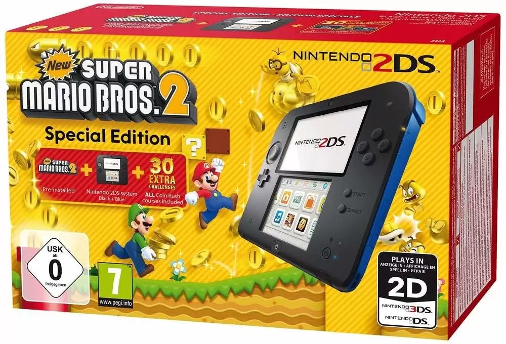 Nintendo 2DS Stuff - Nintendo 2DS - Black / Blue + Super Mario Bros. 2