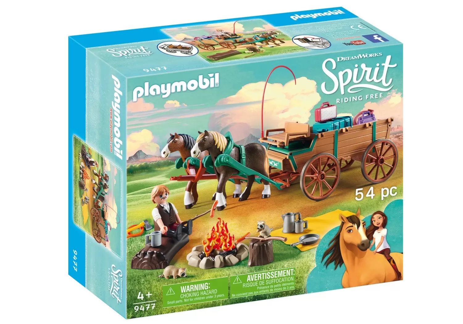 Playmobil Spirit Dreamworks - Père Jim avec Carrosse