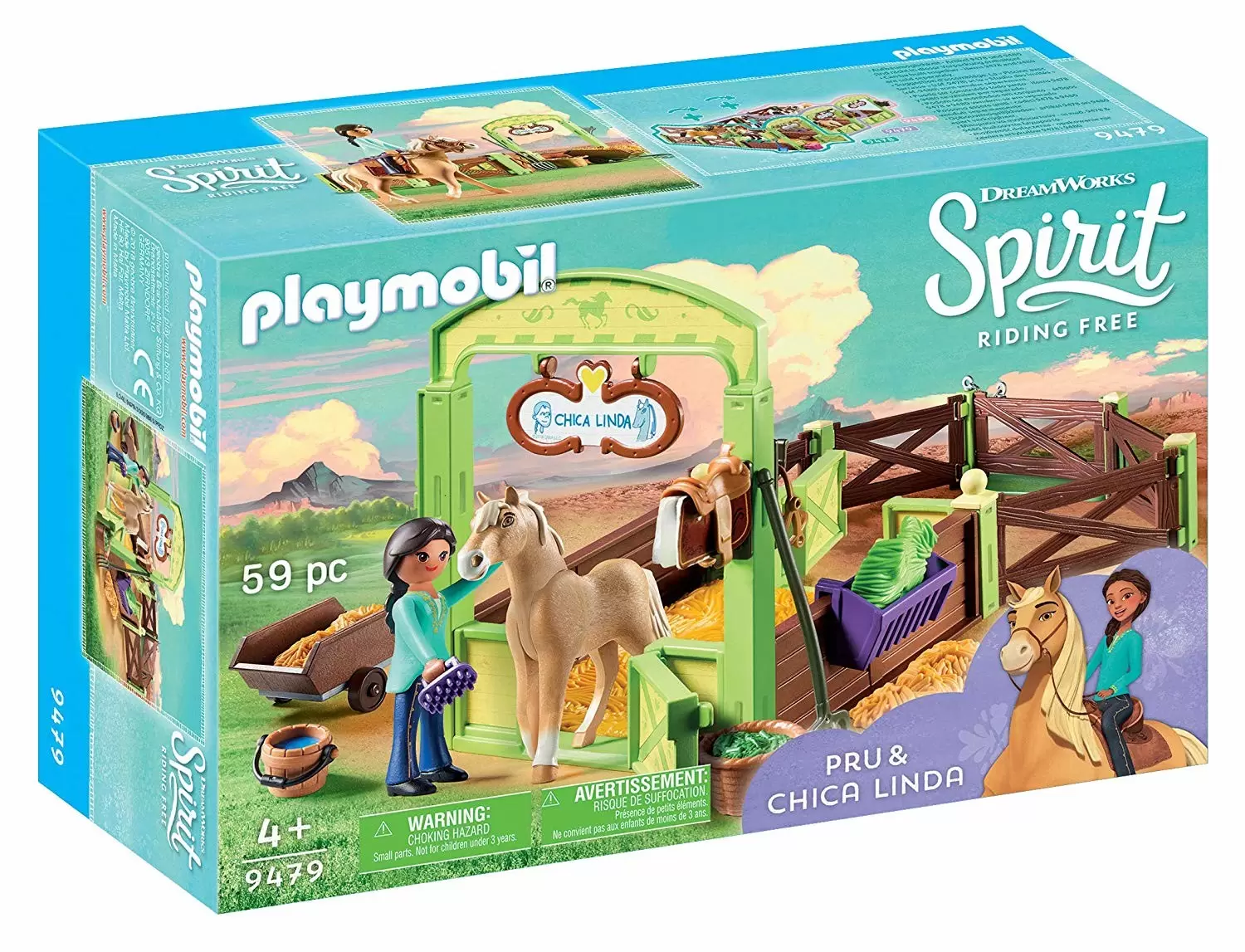 Playmobil Spirit Dreamworks - Pru & Chica Linda with Horse Stall