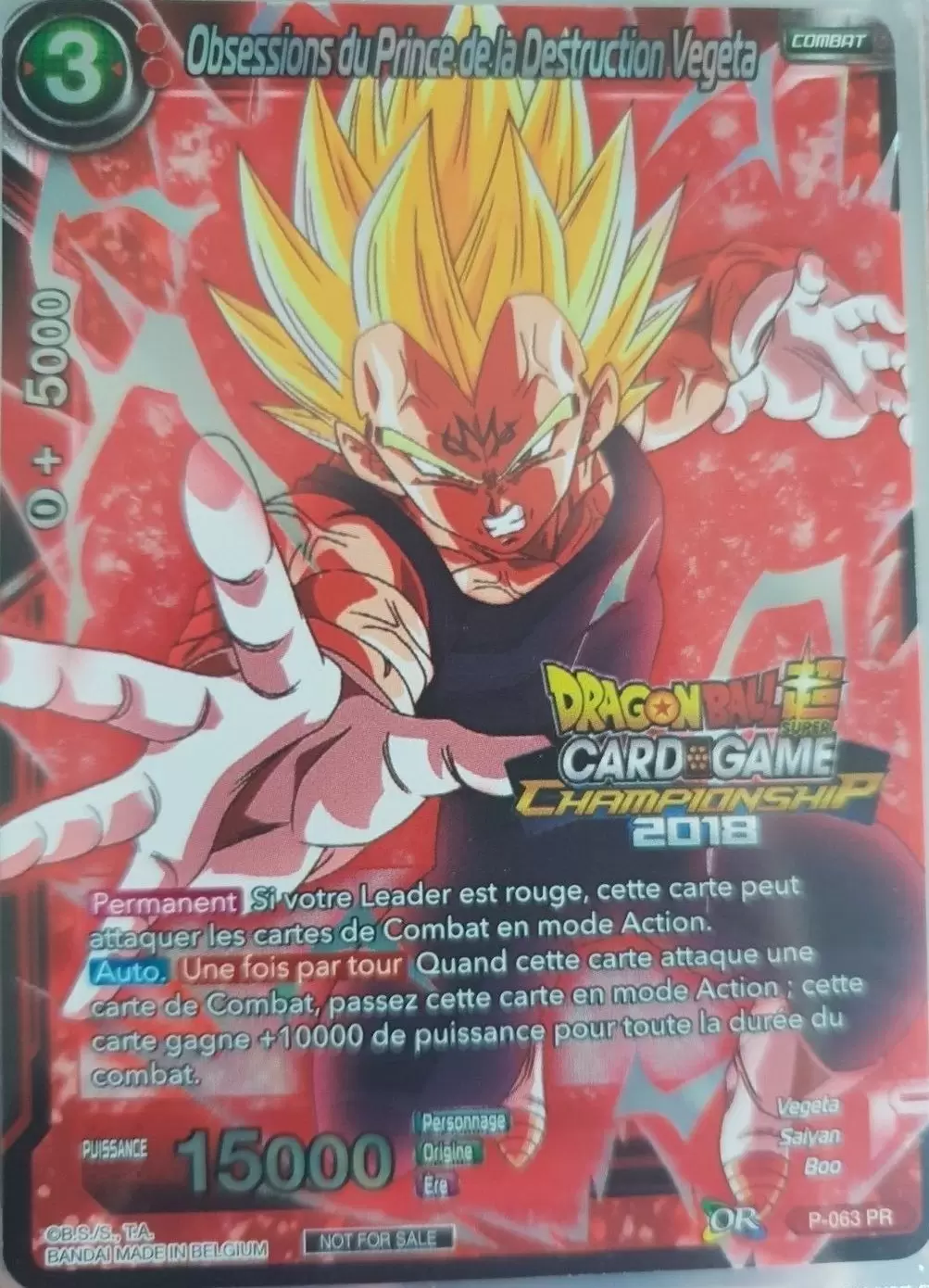 Dragon Ball Super Carte Promo FR - Obsessions du Prince de la Destruction Vegeta