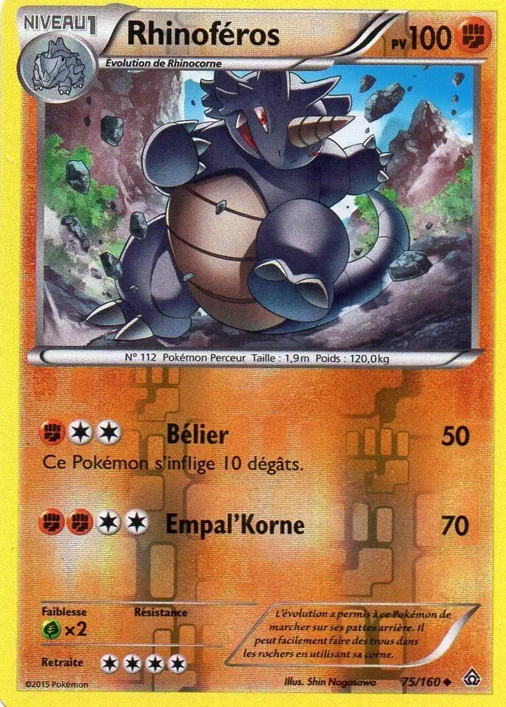 Pokémon XY Primo Choc - Rhinoféros Reverse