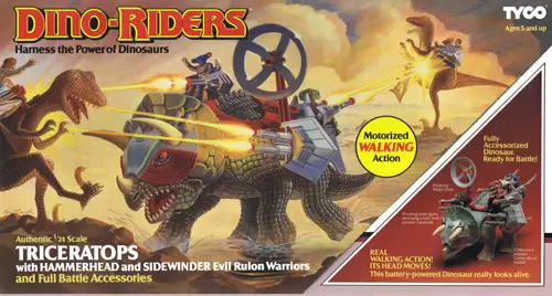 Dino Riders - Triceraptos with Hammerhead & Sidewinder