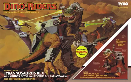 Dino Riders - Tyrannosaurus Rex with Krulos,Bitor & Cobrus