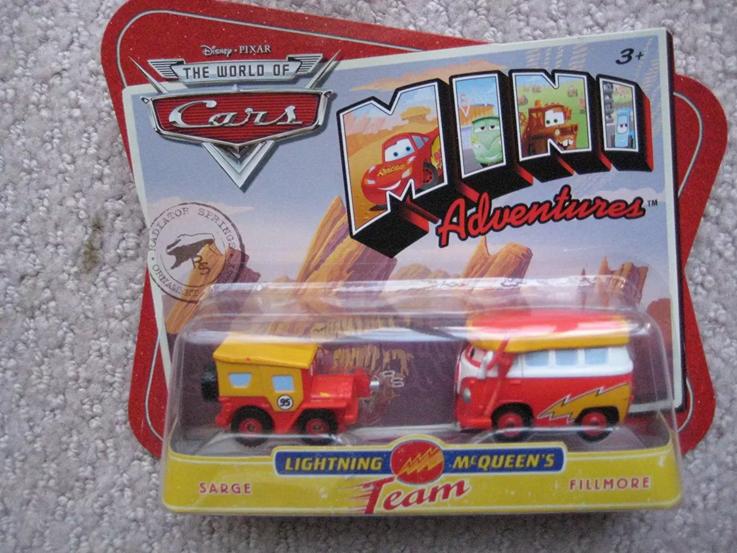 Mini Adventure cars - Lightning McQueen’s Team - Sarge & Fillmore