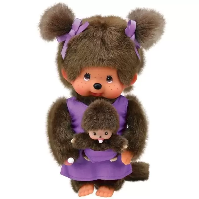 Kiki - Monchichi - MONCHHICHI Maman et son Bébé Violet 20 cm