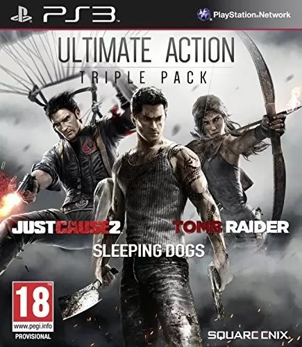 Jeux PS3 - Ultimate Action Triple Pack : Tomb Raider + Just Cause 2 + Sleeping Dogs