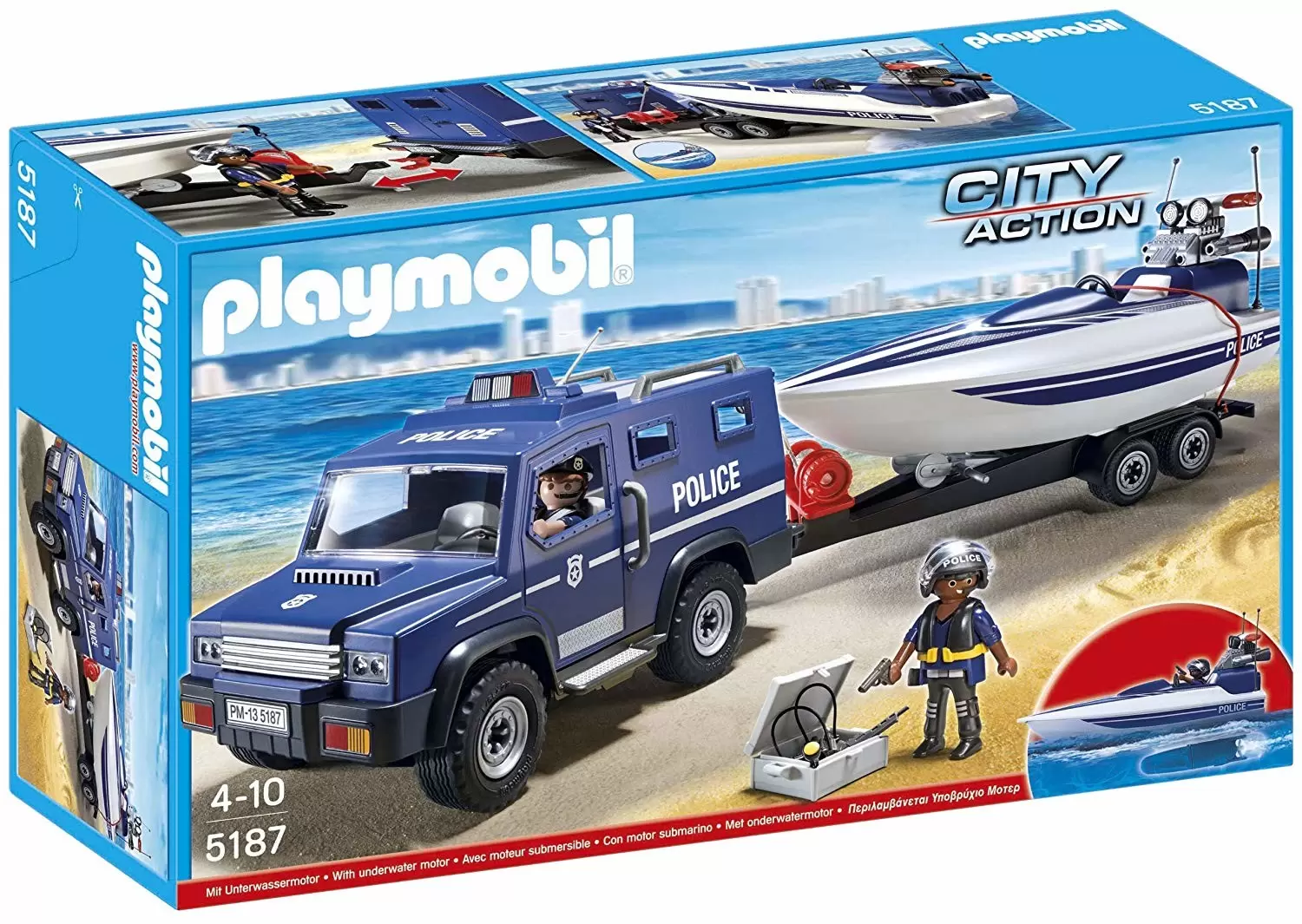 Police Playmobil - Police Truck with Boat