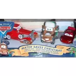 Santa Car , Whee-hoo Winter Mater and Holiday Hotshot Lightning McQueen