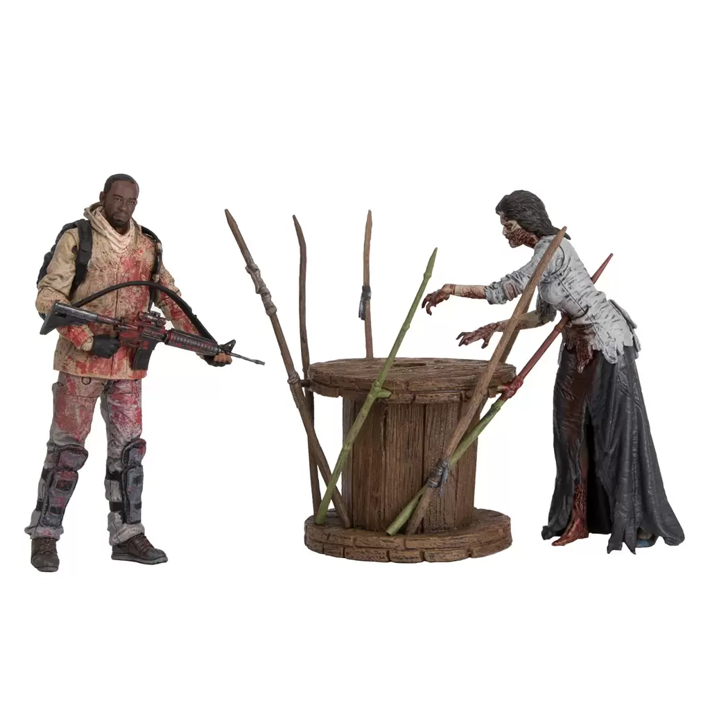 McFarlane - Walking Dead - Morgan with Impaled Walker and Spiked Trap