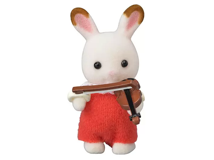 Calico Critters (USA, Canada) - Chocolate Rabbit Baby and violin