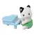 Tuxedo Cat Baby (sitting) and piano