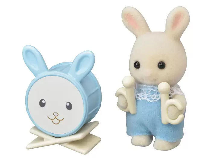 Calico Critters (USA, Canada) - Milk Rabbit Baby and drum with sticks