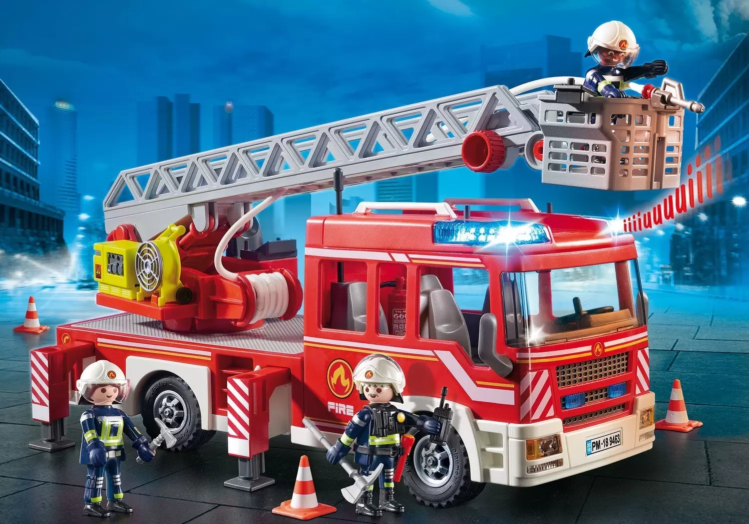 Playmobil Pompier - Camion de Pompiers avec échelle pivotante