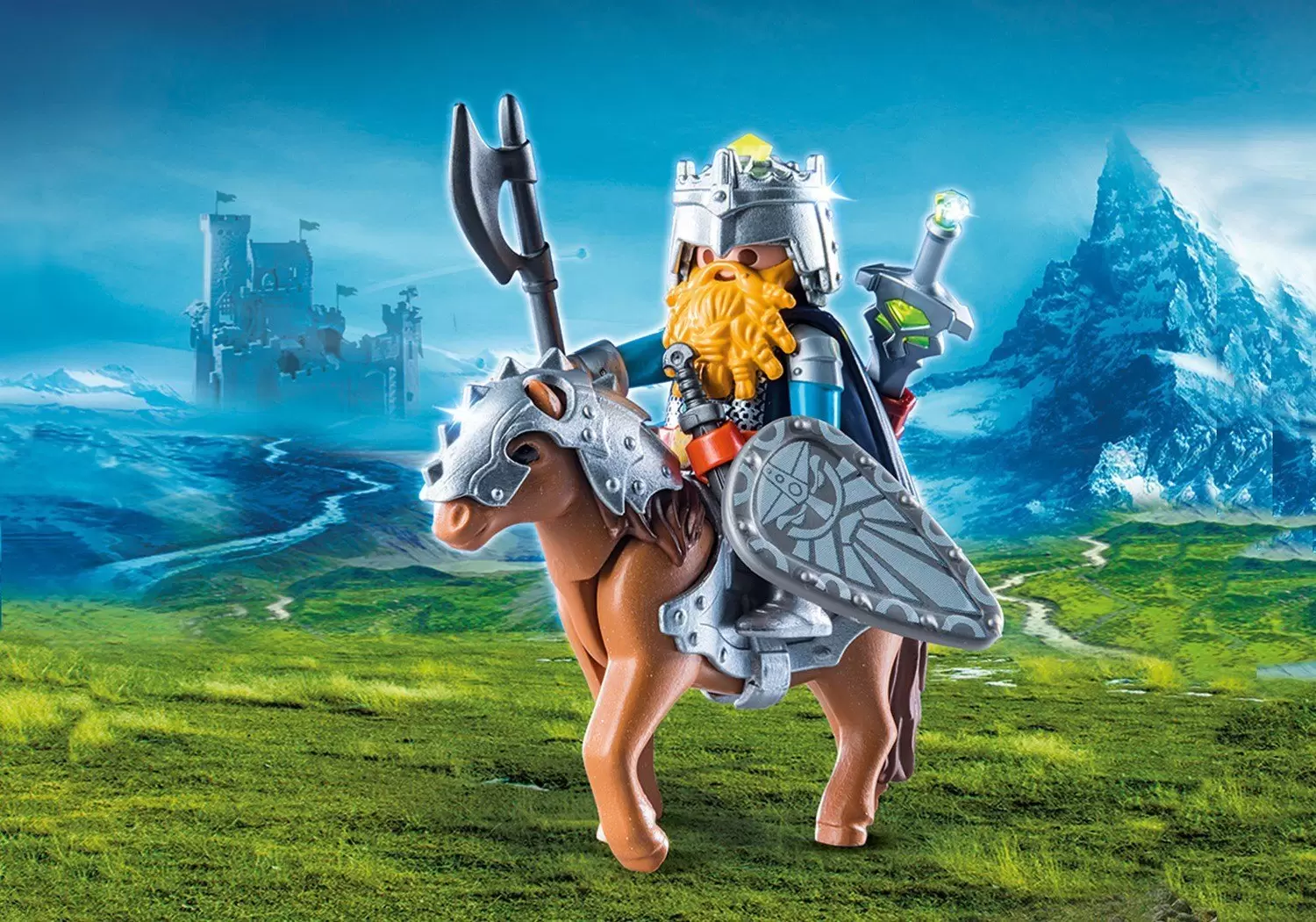 Playmobil Middle-Ages - Dwarf and Pony with Armor
