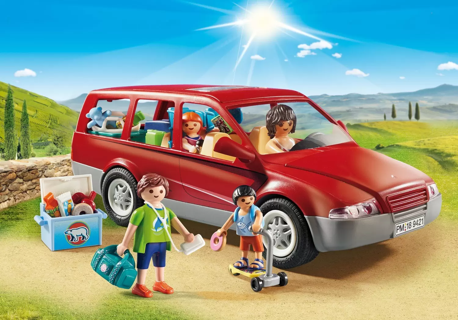 Playmobil :Voiture familiale rouge