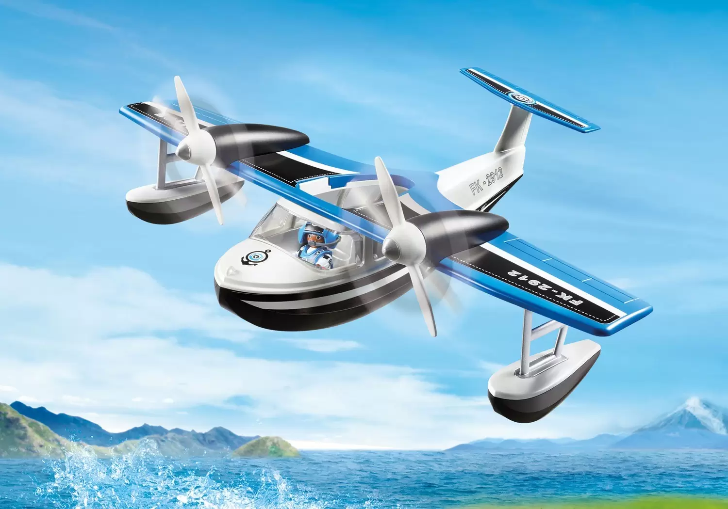 Playmobil Policier - PLAYMOBIL 9436 - Action - Hydravion de police - Nouveauté 2019